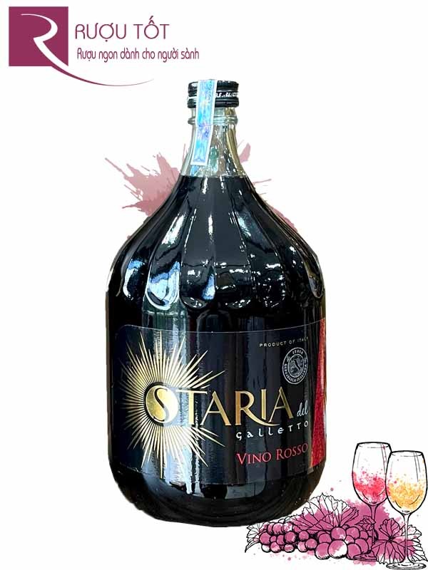 Rượu vang Staria Del Galletto Vino Rosso 3L 14 độ Giá tốt