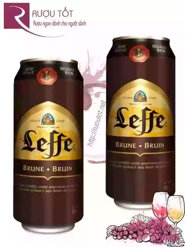 Bia lon Leffe nâu brune Bỉ 500ml 6,5% chính hãng cao