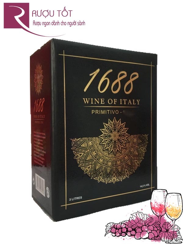 Rượu Vang Bịch 1688 Primitivo 14,5% chính hãng