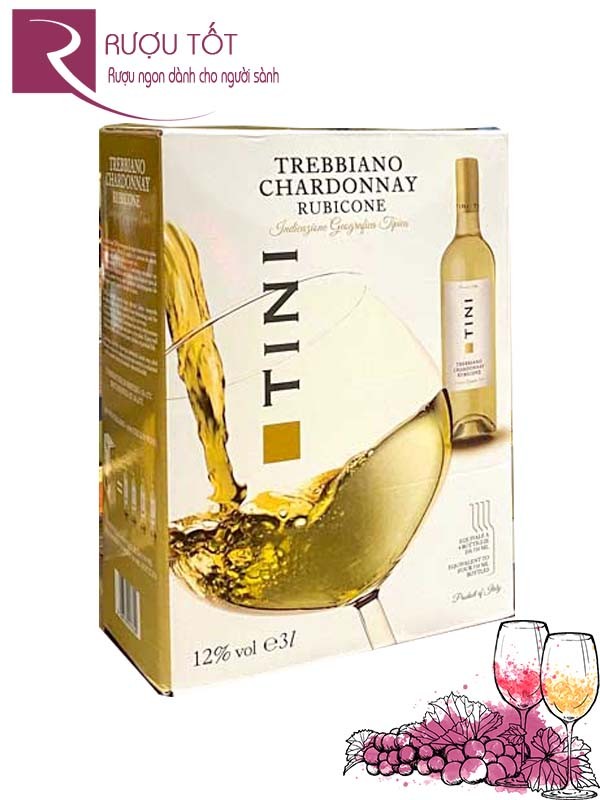 Rượu vang Tini Trebbiano Chardonnay Rubicone 3L Giá rẻ